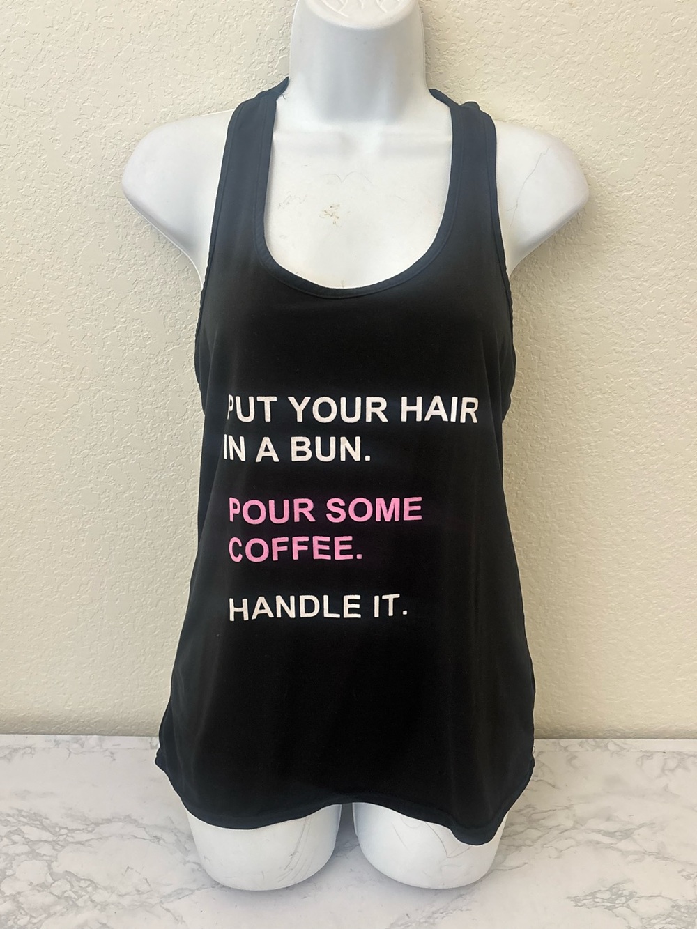Emme Jordan Racerback Tank Top 100% Cotton Sz M Workout Motivational Pullover